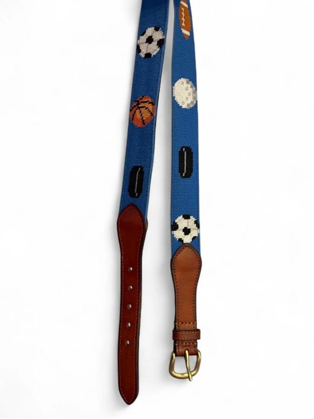 Smathers & Branson embroidered sports leather belt